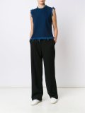 raw edge denim tank top