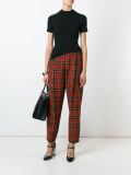 pleat front tartan trousers