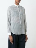 band collar striped shirt 