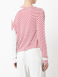 striped cut-out T-shirt