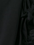 pleated trim flared blouse 