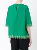 embroidered trim blouse