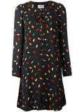 lips print shift dress