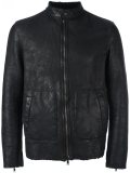 zip-up leather jacket
