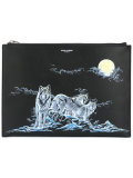 wolf print clutch