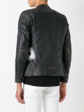distressed logo jacket