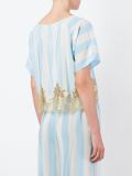 lace application striped T-shirt