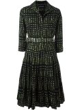 'leaves' print flared dress