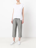 checked cropped trousers 