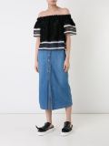排扣牛仔半身裙