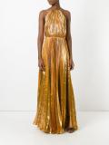 halterneck pleated gown