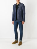 striped chambray blazer