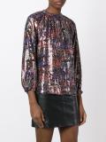 floral metallic buttoned blouse