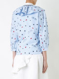 multi figures lace up blouse