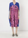 abstract print pleated midi dress