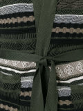multi-pattern belted cardigan