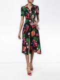 tropical dream print wrap dress
