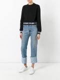slogan trim sweatshirt