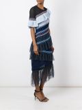 'Octave' embroidered ruffle dress