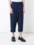 front pleat cropped trousers