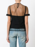 polka dot mesh blouse