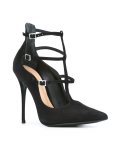 pointed toe buckle pumps