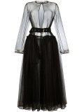 sheer tulle belted dress