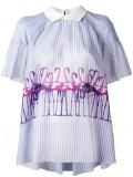 flamingo print blouse 