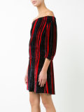 off-shoulder velvet dress