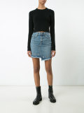 eyelet detail denim skirt