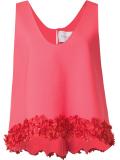 floral embroidered ruffle blouse