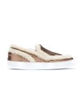faux shearling trim slip-on sneakers