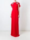 cape embellished evening dress