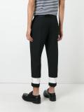contrast stripe cropped trousers
