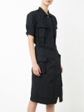 flap pocket shirt dress
