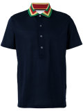 striped collar polo shirt