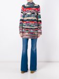 multi-pattern turtleneck sweater