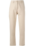 plain slim-fit trousers 