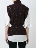 roll neck knitted vest