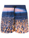 crowd print swim shorts