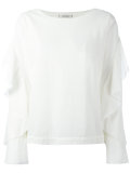 ruffled longsleeved blouse