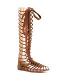 knee-high lace-up sandals