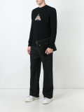patch zipped back sweatshirt