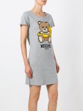 bear print T-shirt dress