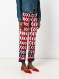 geometric print cropped trousers 