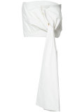 draped strapless top