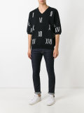 numbers V-neck sweater