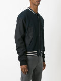 striped detail bomber jacket