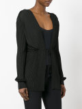 ribbed tie waist cardigan