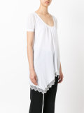 asymmetric lace hem T-shirt